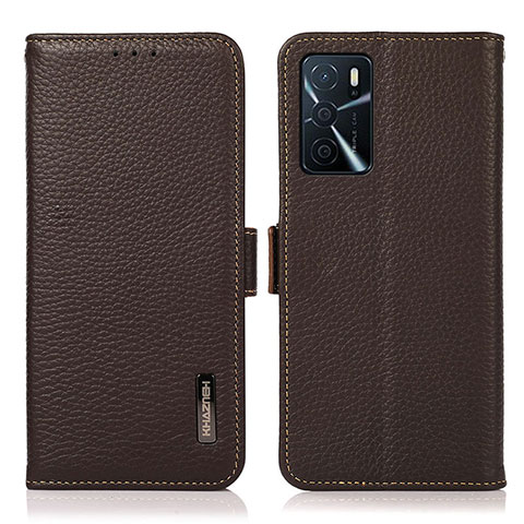 Coque Portefeuille Livre Cuir Etui Clapet B03H pour Oppo A16 Marron