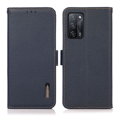 Coque Portefeuille Livre Cuir Etui Clapet B03H pour Oppo A56 5G Bleu