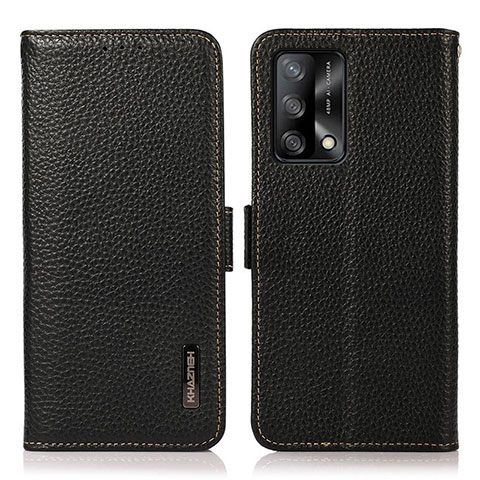 Coque Portefeuille Livre Cuir Etui Clapet B03H pour Oppo F19 Noir