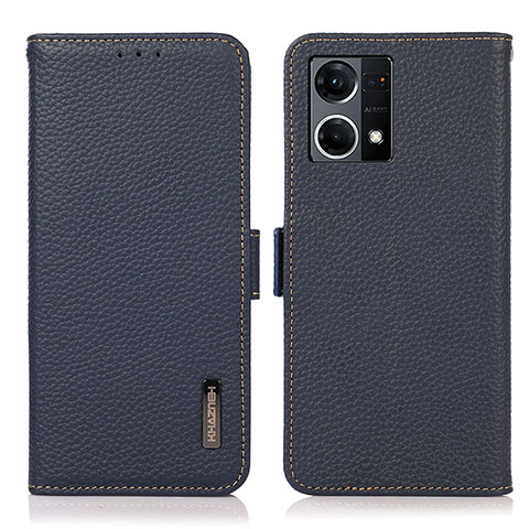 Coque Portefeuille Livre Cuir Etui Clapet B03H pour Oppo F21s Pro 4G Bleu