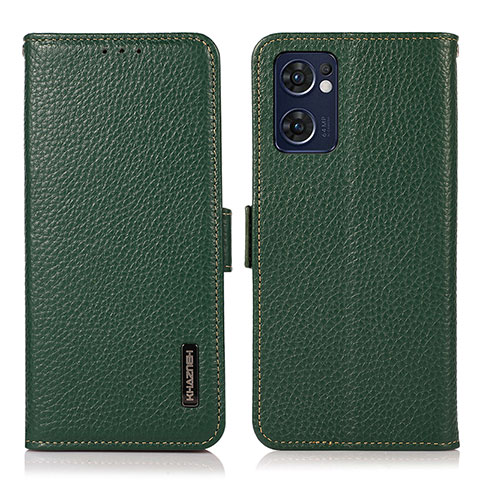 Coque Portefeuille Livre Cuir Etui Clapet B03H pour Oppo Find X5 Lite 5G Vert