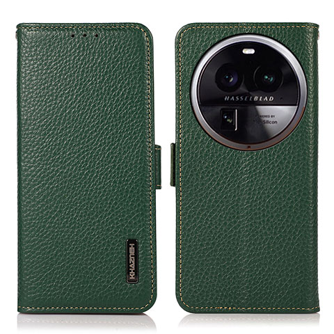 Coque Portefeuille Livre Cuir Etui Clapet B03H pour Oppo Find X6 Pro 5G Vert