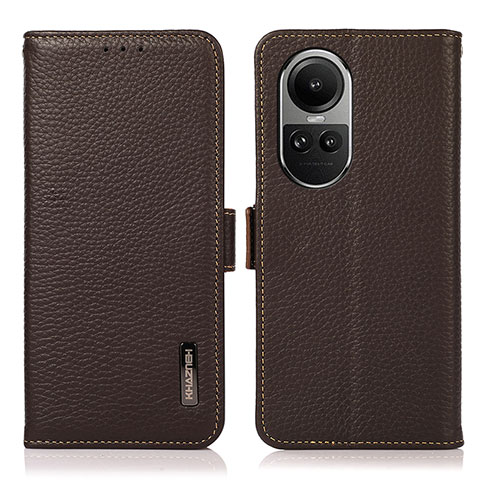 Coque Portefeuille Livre Cuir Etui Clapet B03H pour Oppo Reno10 5G Marron