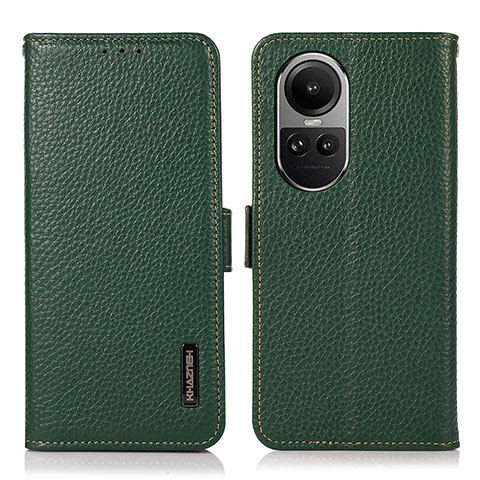 Coque Portefeuille Livre Cuir Etui Clapet B03H pour Oppo Reno10 5G Vert