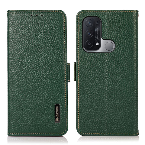 Coque Portefeuille Livre Cuir Etui Clapet B03H pour Oppo Reno5 A Vert