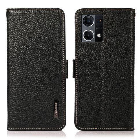 Coque Portefeuille Livre Cuir Etui Clapet B03H pour Oppo Reno7 4G Noir