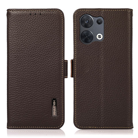 Coque Portefeuille Livre Cuir Etui Clapet B03H pour Oppo Reno8 5G Marron