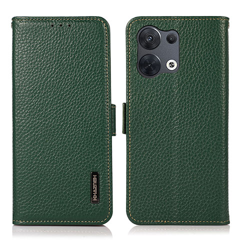 Coque Portefeuille Livre Cuir Etui Clapet B03H pour Oppo Reno8 5G Vert