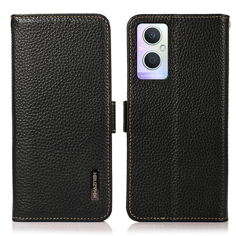 Coque Portefeuille Livre Cuir Etui Clapet B03H pour Oppo Reno8 Lite 5G Noir