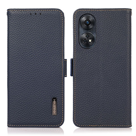 Coque Portefeuille Livre Cuir Etui Clapet B03H pour Oppo Reno8 T 4G Bleu