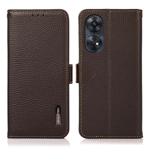 Coque Portefeuille Livre Cuir Etui Clapet B03H pour Oppo Reno8 T 4G Marron