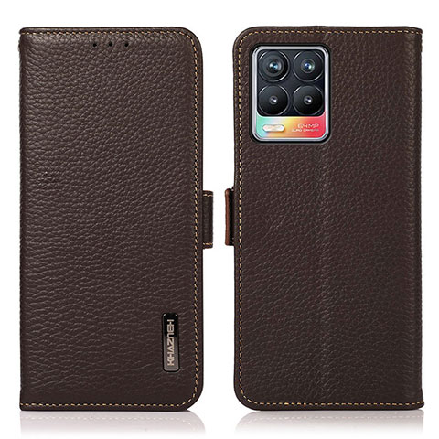 Coque Portefeuille Livre Cuir Etui Clapet B03H pour Realme 8 Pro Marron