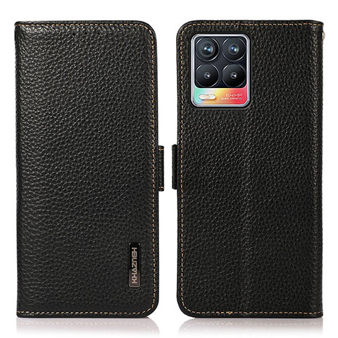 Coque Portefeuille Livre Cuir Etui Clapet B03H pour Realme 8 Pro Noir