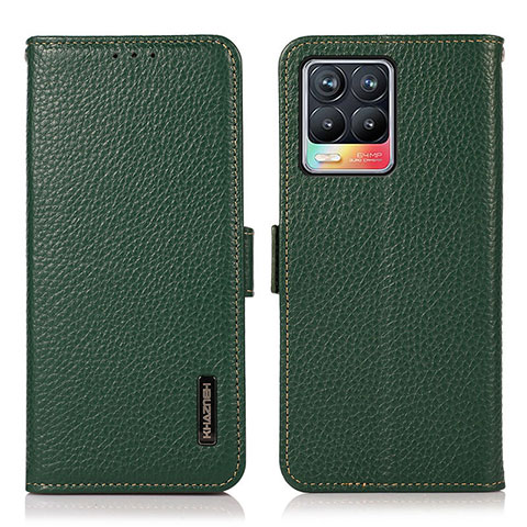 Coque Portefeuille Livre Cuir Etui Clapet B03H pour Realme 8 Pro Vert