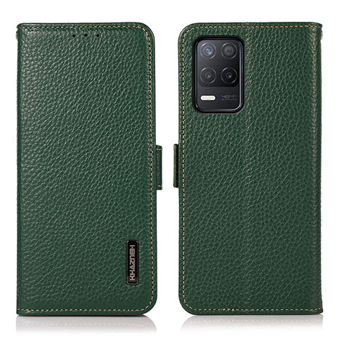 Coque Portefeuille Livre Cuir Etui Clapet B03H pour Realme 8s 5G Vert