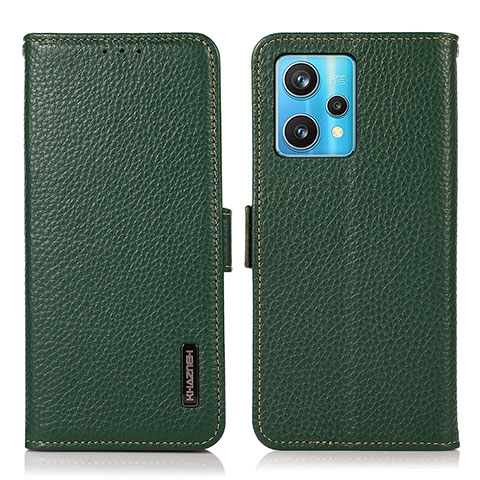 Coque Portefeuille Livre Cuir Etui Clapet B03H pour Realme 9 4G Vert