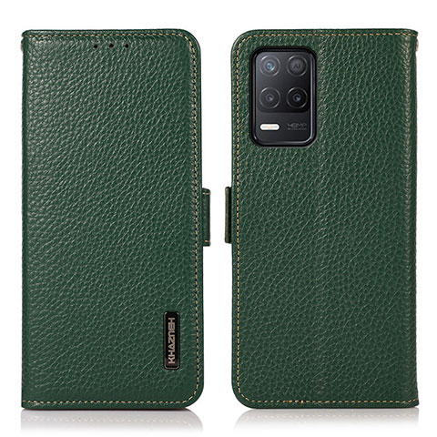 Coque Portefeuille Livre Cuir Etui Clapet B03H pour Realme 9 5G India Vert