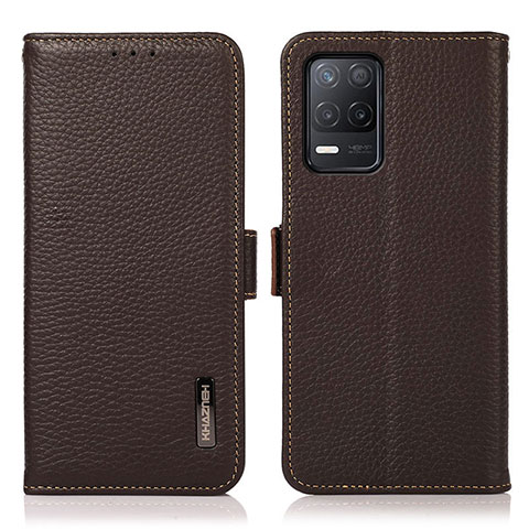 Coque Portefeuille Livre Cuir Etui Clapet B03H pour Realme Narzo 30 5G Marron