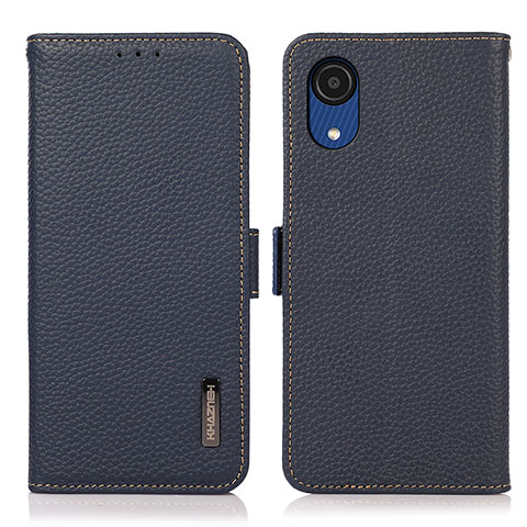 Coque Portefeuille Livre Cuir Etui Clapet B03H pour Samsung Galaxy A03 Core Bleu