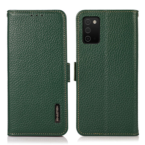 Coque Portefeuille Livre Cuir Etui Clapet B03H pour Samsung Galaxy A03s Vert