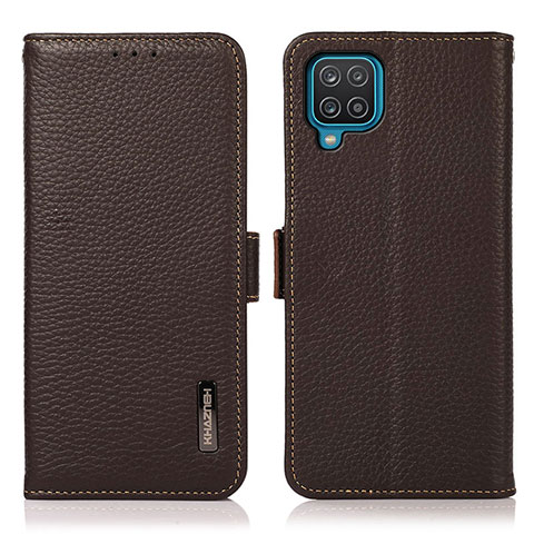 Coque Portefeuille Livre Cuir Etui Clapet B03H pour Samsung Galaxy A12 5G Marron