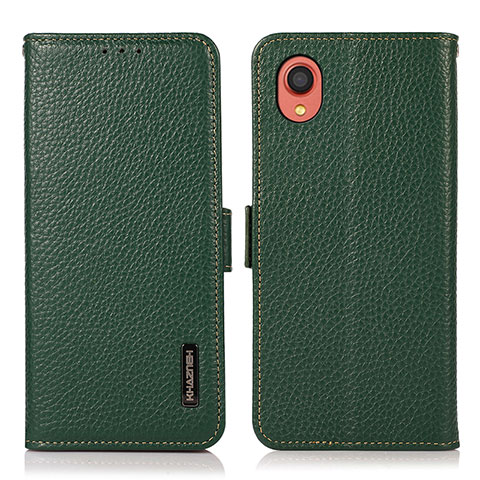 Coque Portefeuille Livre Cuir Etui Clapet B03H pour Samsung Galaxy A22 5G SC-56B Vert