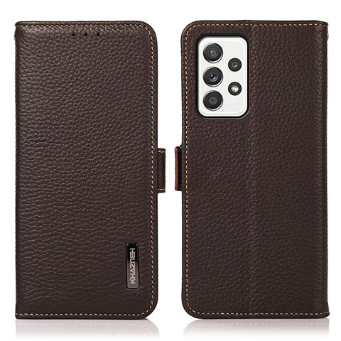 Coque Portefeuille Livre Cuir Etui Clapet B03H pour Samsung Galaxy A52 4G Marron