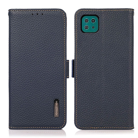 Coque Portefeuille Livre Cuir Etui Clapet B03H pour Samsung Galaxy F42 5G Bleu