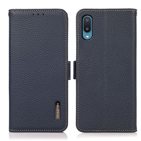 Coque Portefeuille Livre Cuir Etui Clapet B03H pour Samsung Galaxy M02 Bleu