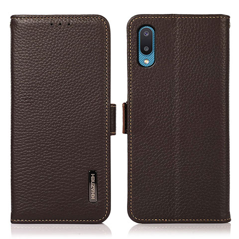 Coque Portefeuille Livre Cuir Etui Clapet B03H pour Samsung Galaxy M02 Marron