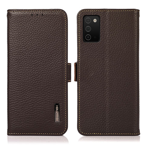 Coque Portefeuille Livre Cuir Etui Clapet B03H pour Samsung Galaxy M02s Marron