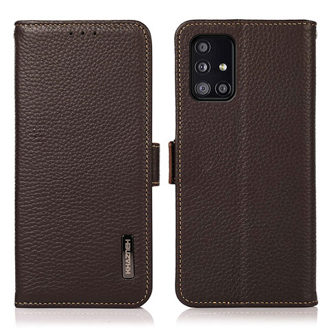 Coque Portefeuille Livre Cuir Etui Clapet B03H pour Samsung Galaxy M40S Marron