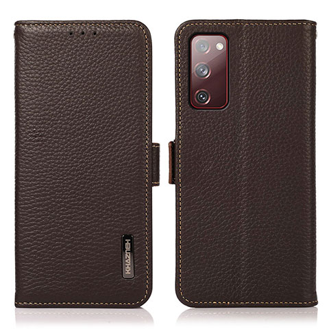 Coque Portefeuille Livre Cuir Etui Clapet B03H pour Samsung Galaxy S20 FE (2022) 5G Marron