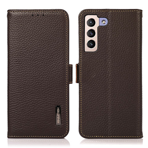 Coque Portefeuille Livre Cuir Etui Clapet B03H pour Samsung Galaxy S21 Plus 5G Marron