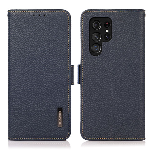 Coque Portefeuille Livre Cuir Etui Clapet B03H pour Samsung Galaxy S21 Ultra 5G Bleu