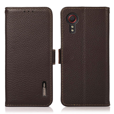 Coque Portefeuille Livre Cuir Etui Clapet B03H pour Samsung Galaxy XCover 5 SM-G525F Marron