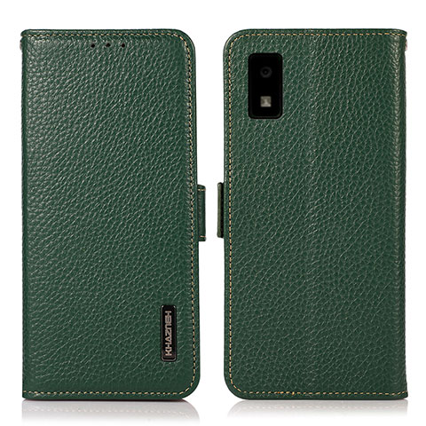 Coque Portefeuille Livre Cuir Etui Clapet B03H pour Sharp Aquos wish2 Vert