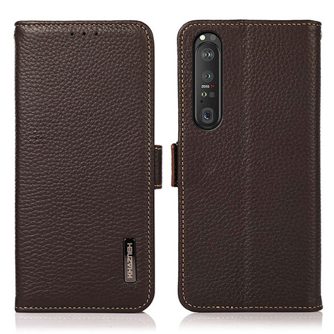 Coque Portefeuille Livre Cuir Etui Clapet B03H pour Sony Xperia 1 III Marron