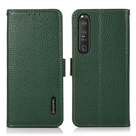 Coque Portefeuille Livre Cuir Etui Clapet B03H pour Sony Xperia 1 III Vert