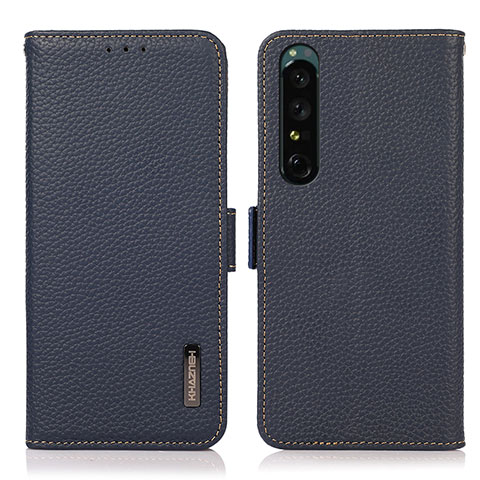 Coque Portefeuille Livre Cuir Etui Clapet B03H pour Sony Xperia 1 IV SO-51C Bleu