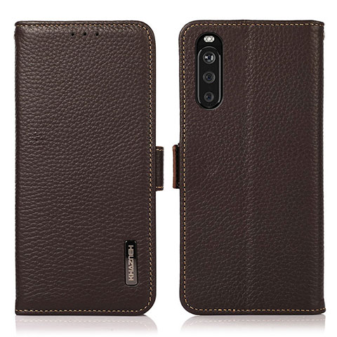 Coque Portefeuille Livre Cuir Etui Clapet B03H pour Sony Xperia 10 III Marron