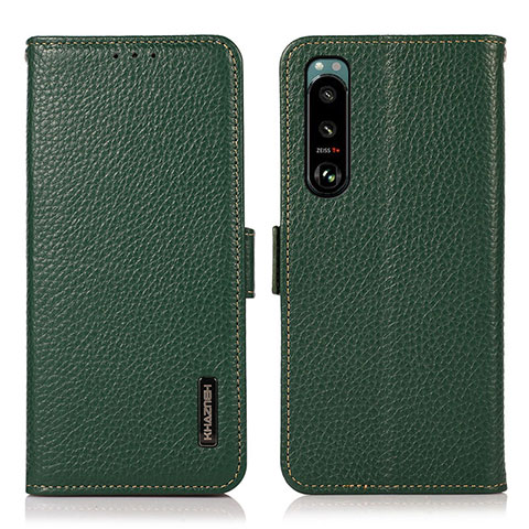 Coque Portefeuille Livre Cuir Etui Clapet B03H pour Sony Xperia 5 III SO-53B Vert