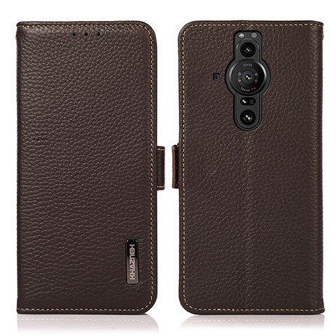 Coque Portefeuille Livre Cuir Etui Clapet B03H pour Sony Xperia PRO-I Marron