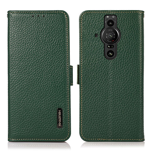 Coque Portefeuille Livre Cuir Etui Clapet B03H pour Sony Xperia PRO-I Vert