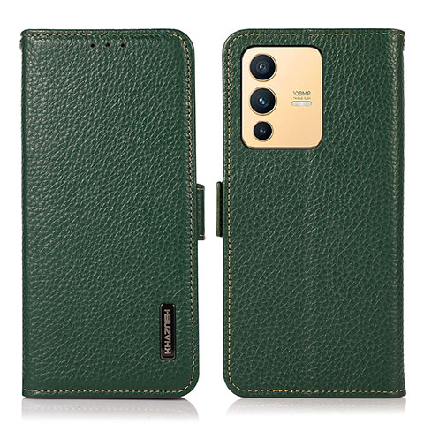 Coque Portefeuille Livre Cuir Etui Clapet B03H pour Vivo V23 5G Vert