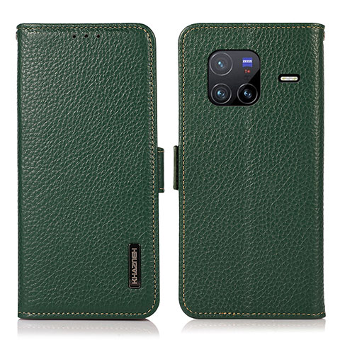 Coque Portefeuille Livre Cuir Etui Clapet B03H pour Vivo X80 5G Vert