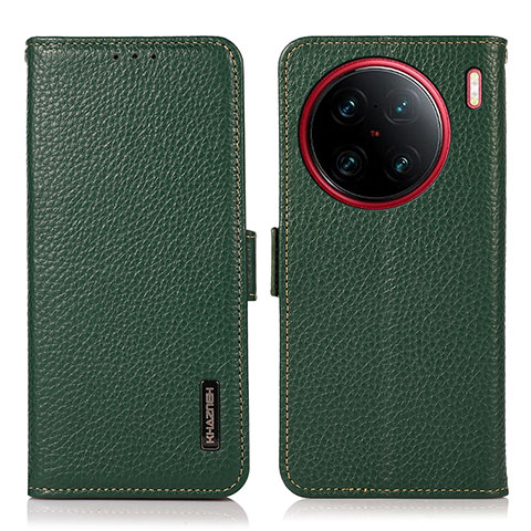 Coque Portefeuille Livre Cuir Etui Clapet B03H pour Vivo X90 Pro 5G Vert