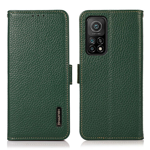 Coque Portefeuille Livre Cuir Etui Clapet B03H pour Xiaomi Mi 10T 5G Vert