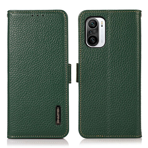 Coque Portefeuille Livre Cuir Etui Clapet B03H pour Xiaomi Mi 11i 5G Vert