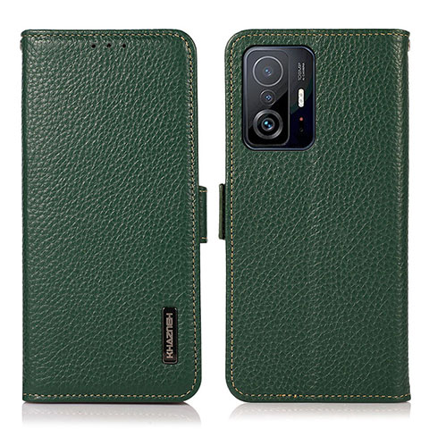 Coque Portefeuille Livre Cuir Etui Clapet B03H pour Xiaomi Mi 11T Pro 5G Vert